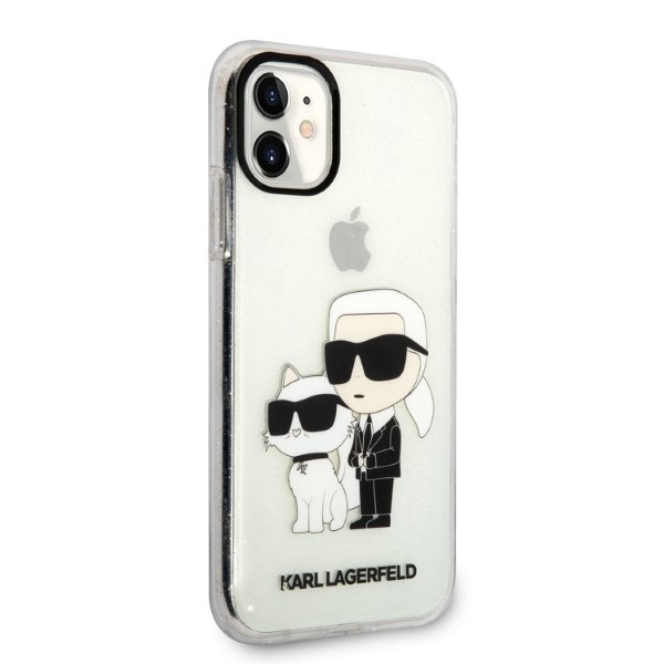 KARL LAGERFELD KLHCN61HNKCTGT IPHONE 11 / XR 6.1 "TRANSPARENT HARDCASE GLITER KARL & CHUPETTE
