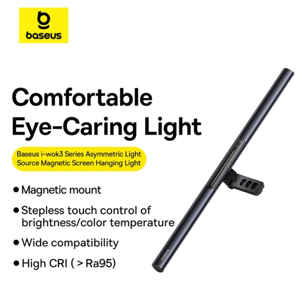 Lampa Baseus i-wok 3 BS-LT007 na monitor magnetyczna asymetryczna  - czarna