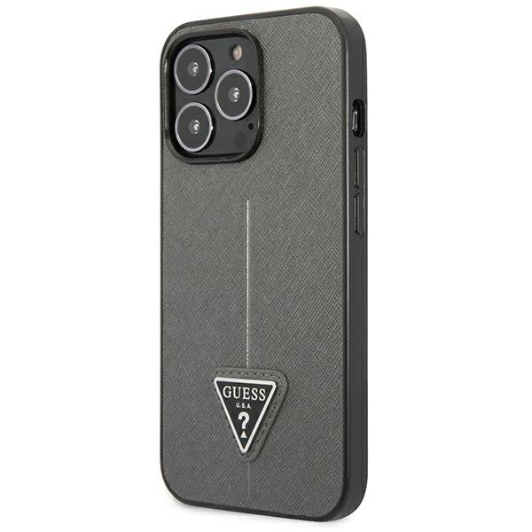 Guess GUHCP13XPSATLG iPhone 13 Pro Max6,7" srebrny/silver hardcase SaffianoTriangle Logo