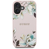 Etui Guess Grained Printed Flower        Pattern MagSafe do iPhone 16 różowy