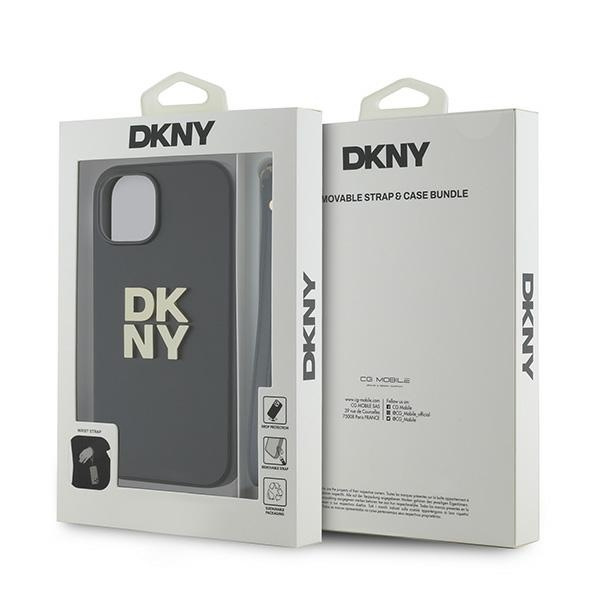 DKNY DKHCP15MPBSWSK iPhone 15 Plus6.7" czarny/black hardcase Wrist Strap Stock Logo