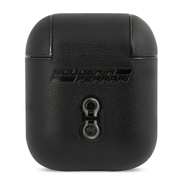 Etui Ferrari On Track Leather na AirPods 1/2 - czarne