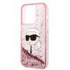 Etui Karl Lagerfeld Glitter Karl's Head na iPhone 14 Pro - różowe