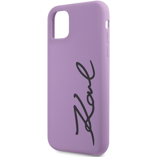 Etui Karl Lagerfeld Silicone Signature na iPhone 11 / Xr - purpurowe