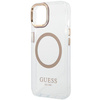 Guess GUHMP14MHTRMD iPhone 14 Plus / 15 Plus 6.7" złoty/gold hard case Metal Outline Magsafe