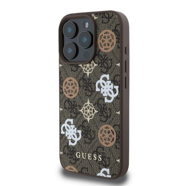 Guess GUHMP16LP4PWPW iPhone 16 Pro6.3" brązowy/brown hardcase Peony On 4G Background MagSafe
