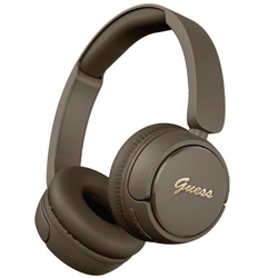 Słuchawki nauszne Guess Bluetooth 5.3 Metal Logo Script brązowy