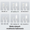 USAMS Kabel rozwijany 3w1 z pudełkiem MicroUSB/USB-C/Lightning 60W srebrny/silver SJ650USB02 (US-SJ650)
