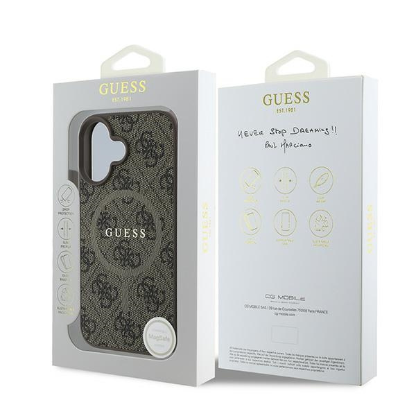Guess GUHMP16MG4GFRW iPhone 16 Plus6.7" brązowy/brown hardcase 4G Ring Classic Logo MagSafe