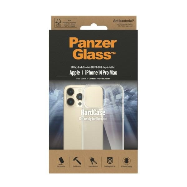 PanzerGlass HardCase iPhone 14 Pro Max 6,7" Antibacterial Military grade transparent 0404
