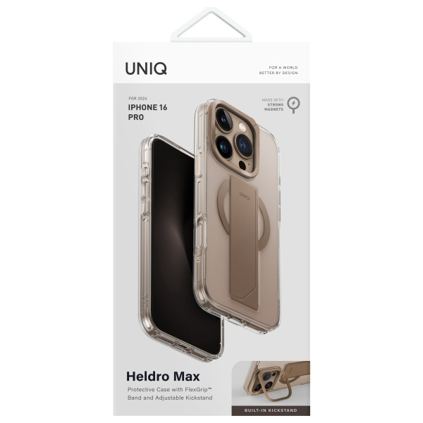 UNIQ etui Heldro Max iPhone 16 Pro 6.3"   Magclick Charging złoty/taupe gold