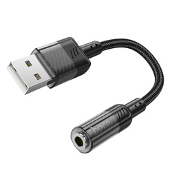 Adapter AUX USB A do Jack 3,5mm Hoco LS37 czarny