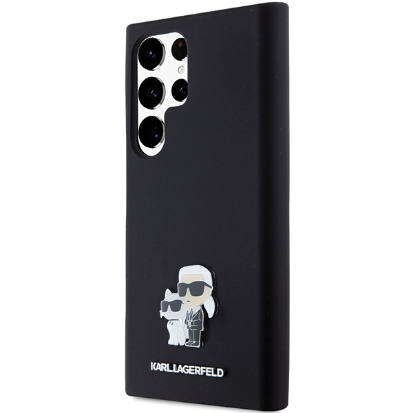KARL LAGERFELD KLHCS24LSMHKCNPK S24 ULTRA S928 HARDCASE CZARNY/BLACK SILICONE KARL&CHOUPETTE METAL PIN