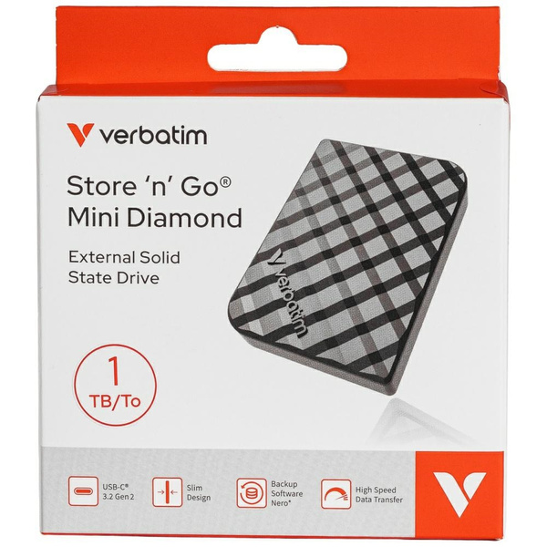 Dysk zewnętrzny Verbatim Mini Diamond    SSD 1TB USB-C 3.2 Gen czarny 32025