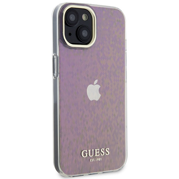 Guess GUHCP15SHDECMP iPhone 15 / 14 / 13 6.1" różowy/pink hardcase IML Faceted Mirror Disco Iridescent