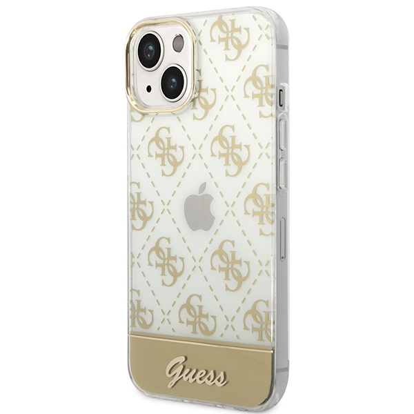 Guess GUHCP14MHG4MHG iPhone 14 Plus / 15 Plus 6.7" złoty/gold hardcase 4G Pattern Script