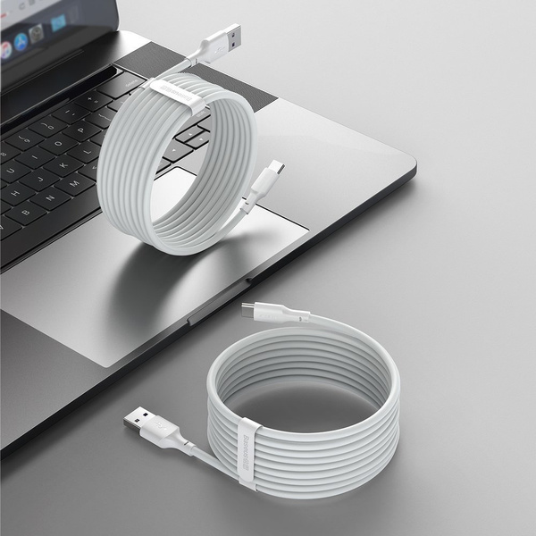 BASEUS 2X SET USB TYP C - LIGHTNING CABLE FAST CHARGING POWER DELIVERY QUICK CHARGE 40 W 5 A 1,5 M WHITE (TZCATZJ-02)