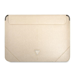 GUESS SLEEVE GUCS14PSATLE 14" BEŻOWY /BEIGE SAFFIANO TRIANGLE LOGO