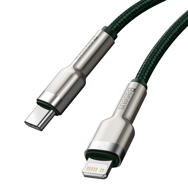 Baseus kabel Cafule Metal PD USB-C - Lightning 1,0 m zielony 20W