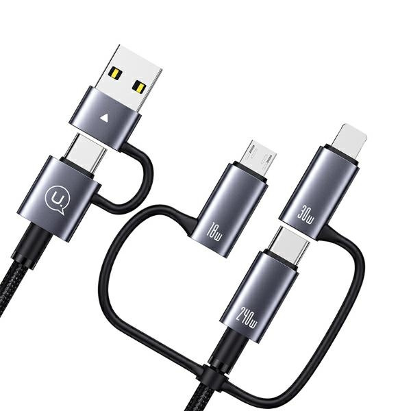 USAMS Kabel 240W 6w1 Fast charging 2m Data Cable Aluminium Alloy Sufeng Seria 2M (SJ738)