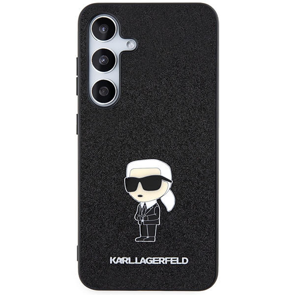 KARL LAGERFELD KLHCS24SGKNPSK S24 S921 CZARNY/BLACK HARDCASE FIXED GLITTER IKONIK LOGO PIN