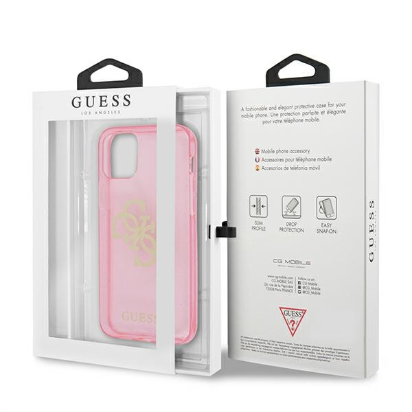 Guess GUHCP12LPCUGL4GPI iPhone 12 ProMax 6,7" różowy/pink hard case Glitter 4G Big Logo