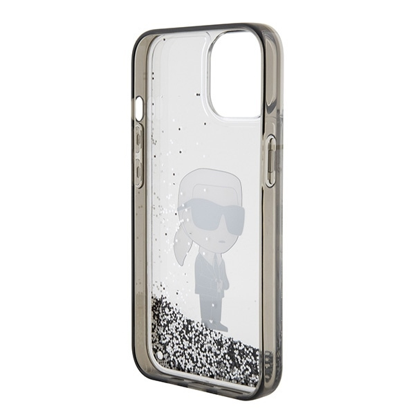 KARL LAGERFELD KLHCP15SLKKNSK IPHONE 15 / 14 / 13 6.1" TRANSPARENT HARDCASE LIQUID GLITTER IKONIK