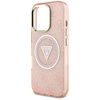 Etui Guess IML Metal Glitter 4G Circle   Triangle MagSafe do iPhone 16 Pro różowy