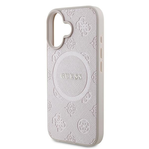 Guess GUHMP16MPSAPSMEP iPhone 16 Plus6.7" różowy/pink hardcase Saffiano Peony Classic Logo MagSafe