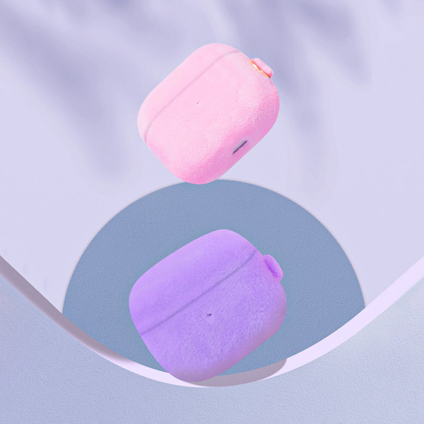 KINGXBAR PLUSH PODS CASE AIRPODS 3 CASE PLUSH COVER EARPHONE COVER BLUE