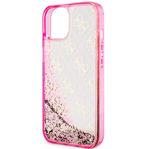 Guess GUHCP14SLC4PSGP iPhone 14 / 15 /13 6.1" różowy/pink hardcase Liquid Glitter 4G Transculent