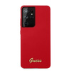 Guess GUHCS21LLSLMGRE S21 Ultra G998czerwony/red hardcase Silicone Script Metal Logo