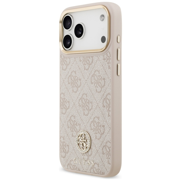 Etui Guess 4G Strass Logo MagSafe do     iPhone 17 Pro Max różowy