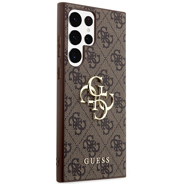 Guess GUHCS24L4GMGBR S24 Ultra S928brązowy/brown hardcase 4G Big Metal Logo