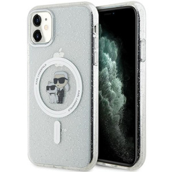 Etui Karl Lagerfeld Karl&Choupette Glitter MagSafe na iPhone 11 / Xr - przezroczyste
