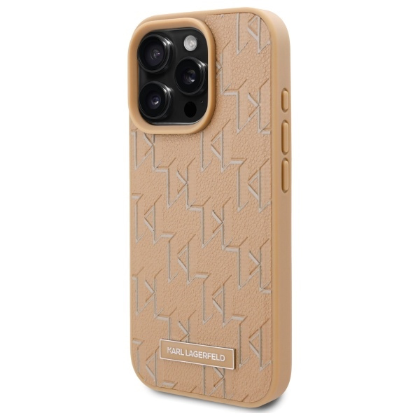 Karl Lagerfeld KLHMP16LPKHPORPE iPhone 16 Pro 6.3" hardcase beżowy/beige Leather Monogram Metal Logo MagSafe