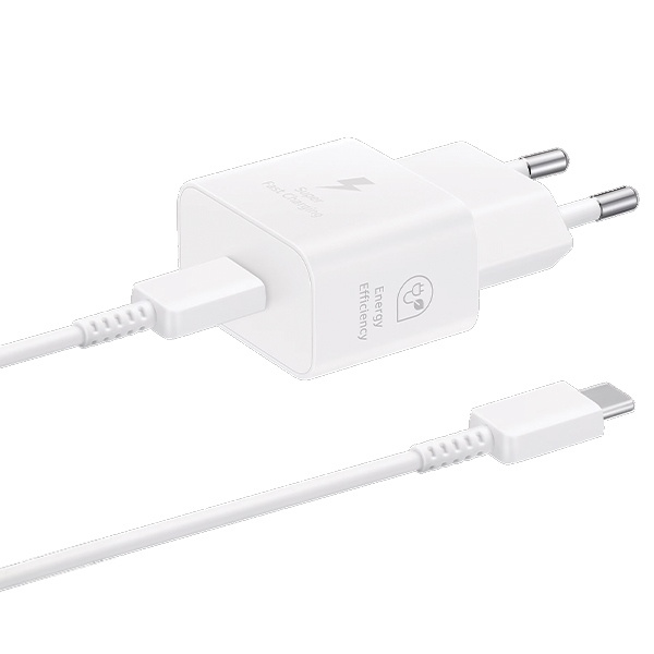 Ład. siec. Samsung EP-T2510XW 25WFast Charge + kabel USB-C/USB-C biały/white