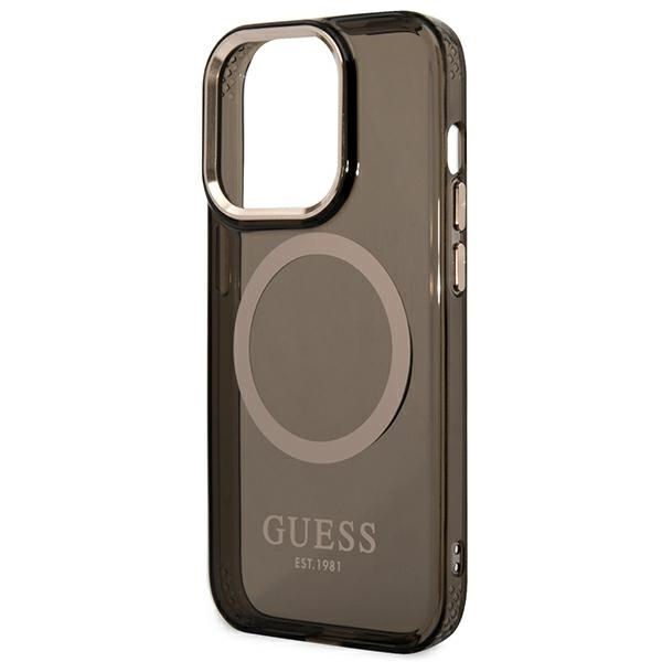 Guess GUHMP14XHTCMK iPhone 14 Pro Max6,7" czarny/black hard case Gold Outline Translucent MagSafe