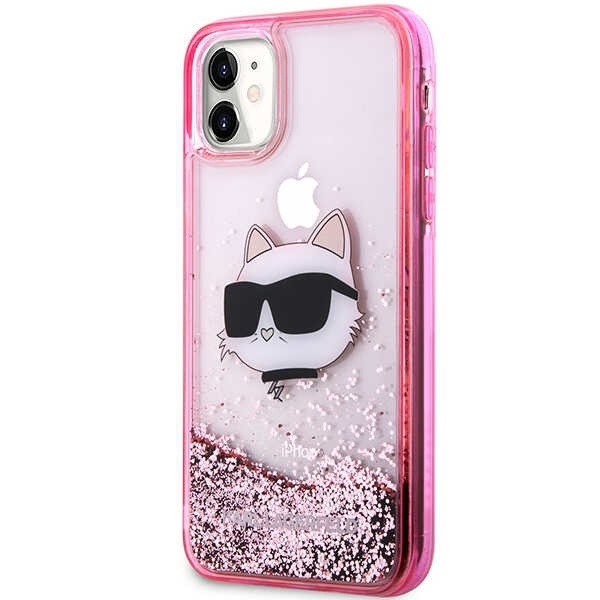 KARL LAGERFELD KLHCN61LNCHCP IPHONE 11/ XR PINK/ PINK HARDCASE GLITTER CHAPETTE HEAD