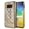 GUESS GUHCS10LPEOLGGO S10E G970 ZŁOTY /GOLD HARD CASE 4G PEONY LIQUID GLITTER