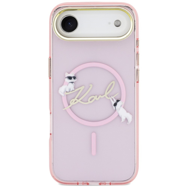 Etui Karl Lagerfeld IML Choupettes Karl  Script Logo MagSafe do iPhone Air różowy