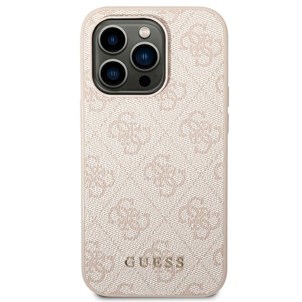 Guess GUHCP14LG4GFPI iPhone 14 Pro6,1" różowy/pink hard case 4G Metal Gold Logo