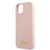 Guess GUHMP13MLSLMGLP iPhone 13 / 14 /15 6.1" jasnoróżowy/light pink hardcase Silicone Script Gold Logo Magsafe