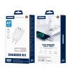 JELLICO wall charger EU19 GaN PD 40W 2xUSB-C + cable USB-C - Lightning White
