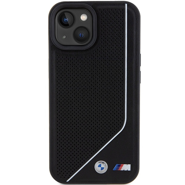 Etui BMW Perforated Twisted Line MagSafe na iPhone 15 / 14 / 13 - czarne