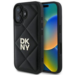 DKNY DKHCP16SPQDSLK iPhone 16 6.1"czarny/black Quilted Stack Logo