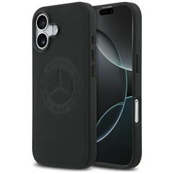 Etui Mercedes Leather Vintage Logo MagSafe do iPhone 17 czarny