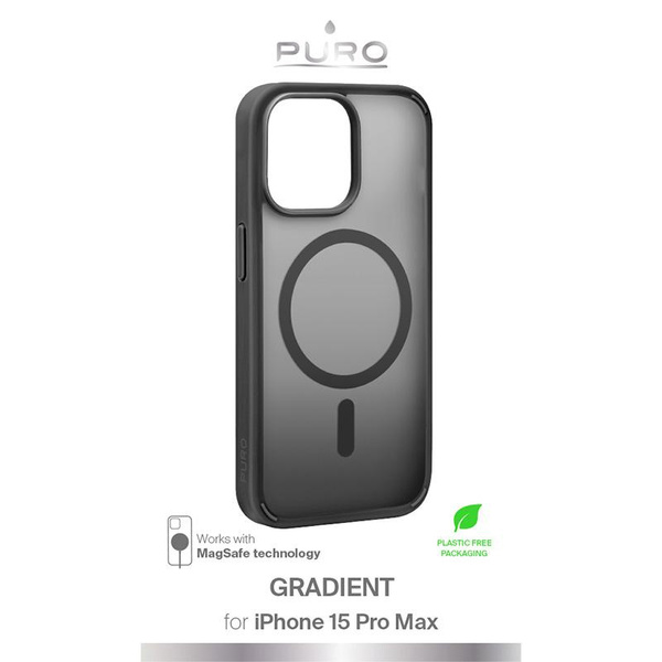PURO GRADIENT MAG Case iPhone 15 Pro Max MagSafe (Black)