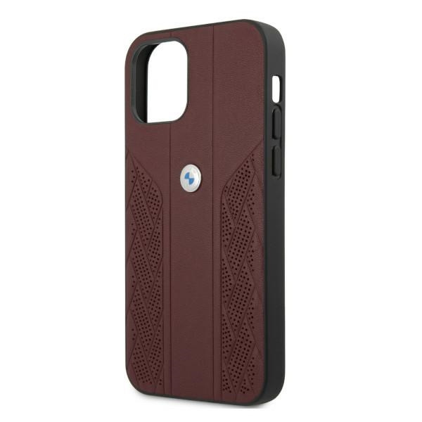 Etui BMW BMHCP12MRSPPR iPhone 12/12 Pro6,1" czerwony/red hardcase Leather Curve Perforate