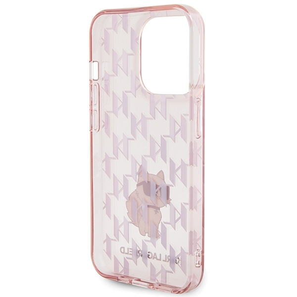 Karl Lagerfeld Monogram Choupette case for iPhone 15 Pro Max - pink